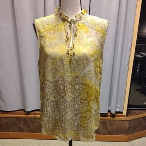 Elegant Yellow Patterned Blouse